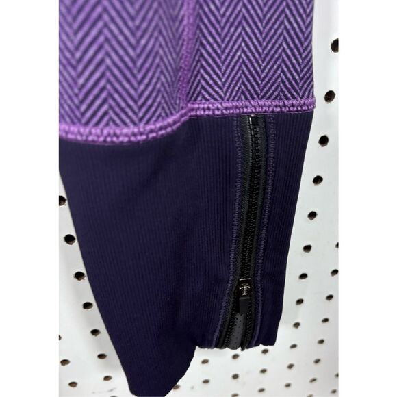 LULULEMON Rebel Runner Crop Herringbone Purple Leggings Size 6 - Picture 4 of 8